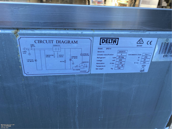 Delta ERD18 Undercounter Stainless 3 Door Chiller