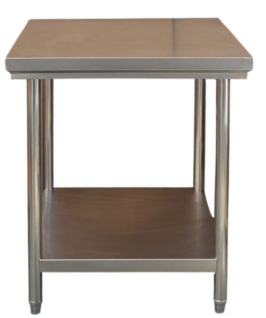 Stainless Steel Commercial Kitchen 0.8m Square Worktop Bench with Lower Shelf