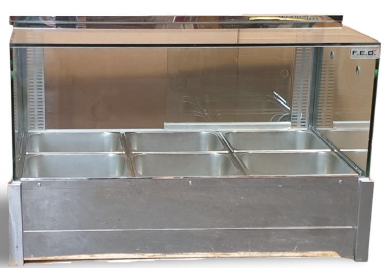 FED BM11SD Heated Wet Six × ½ Pan Bain Marie Square + 6x Pans