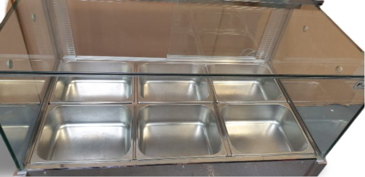 FED BM11SD Heated Wet Six × ½ Pan Bain Marie Square + 6x Pans