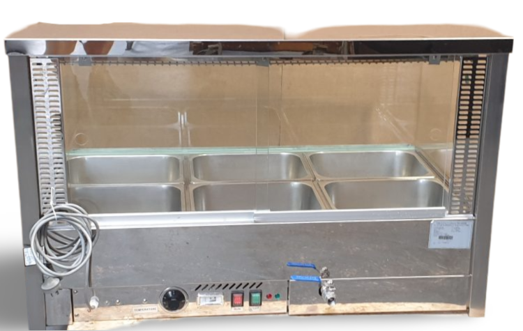 FED BM11SD Heated Wet Six × ½ Pan Bain Marie Square + 6x Pans