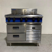 Blue Seal G516D-RB 6 Burner Gas Cooktop on Refrigerated Base