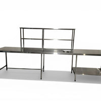 Custom Prep Bench with Overshelves