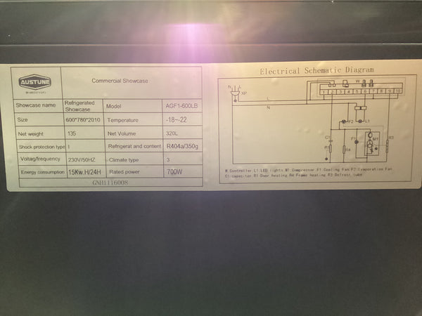 Austune AGF1-600LB Upright Freezer