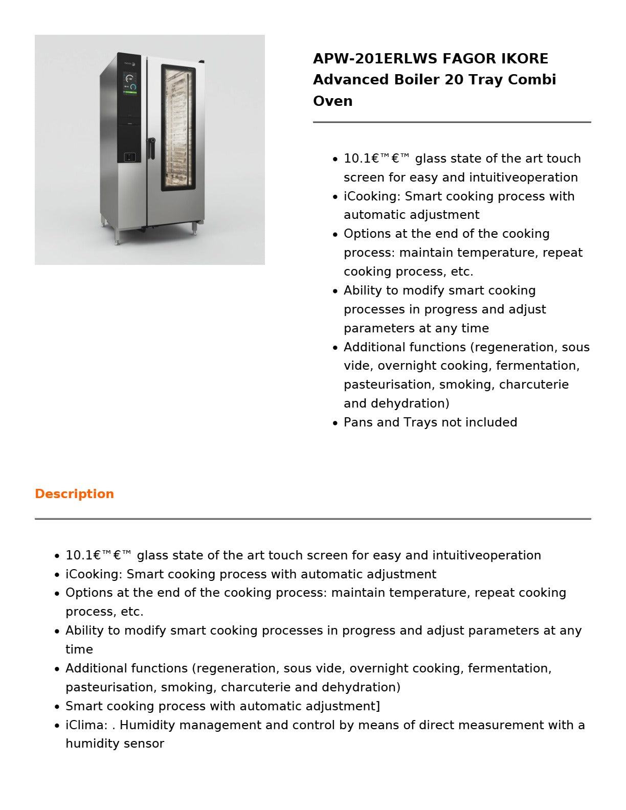 Fagor APW-201ERLWS - 20 Tray Combi Oven