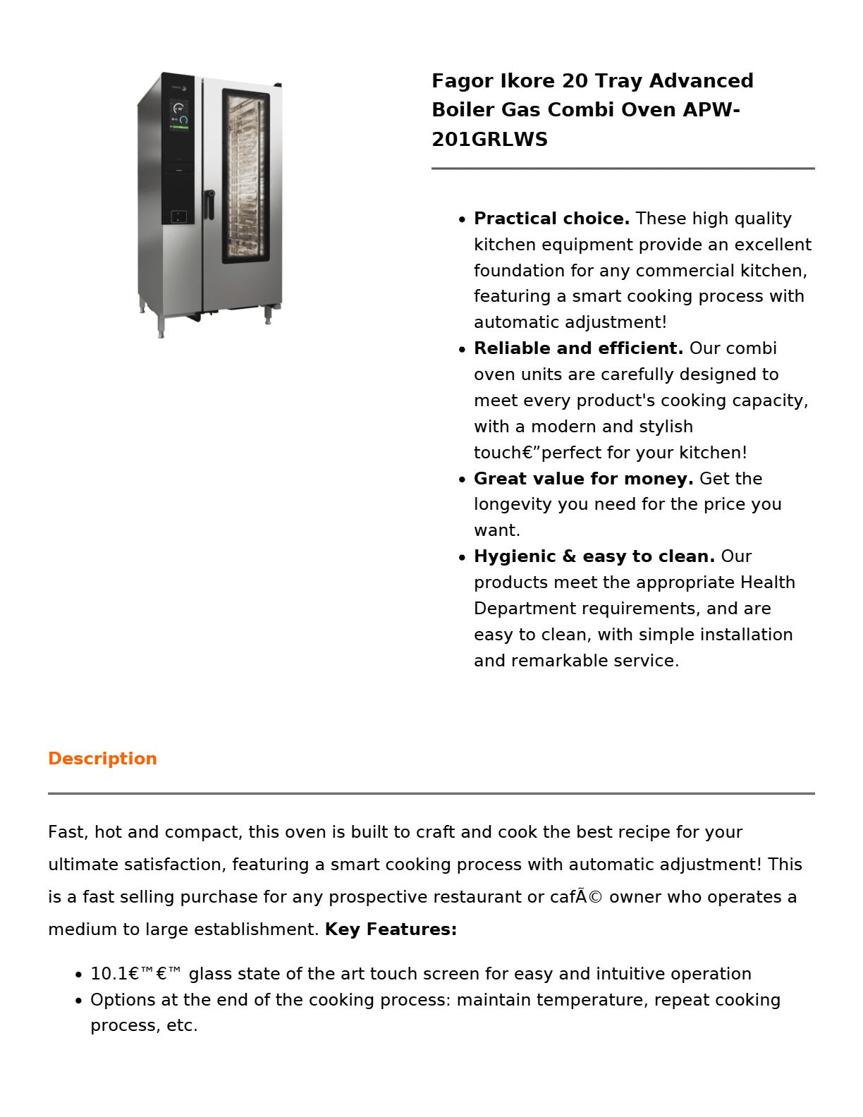 Fagor APW-201GRLWS - 20 Tray Combi Oven