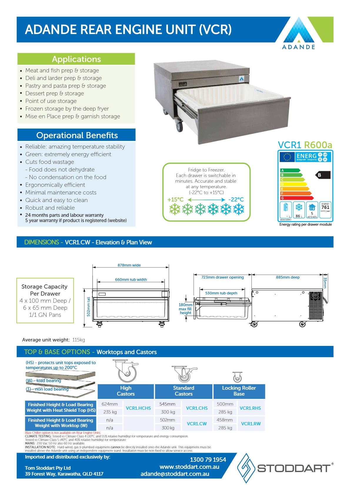 Thumbnail - Adande VCR1.CHS - Dual Temperature Drawer