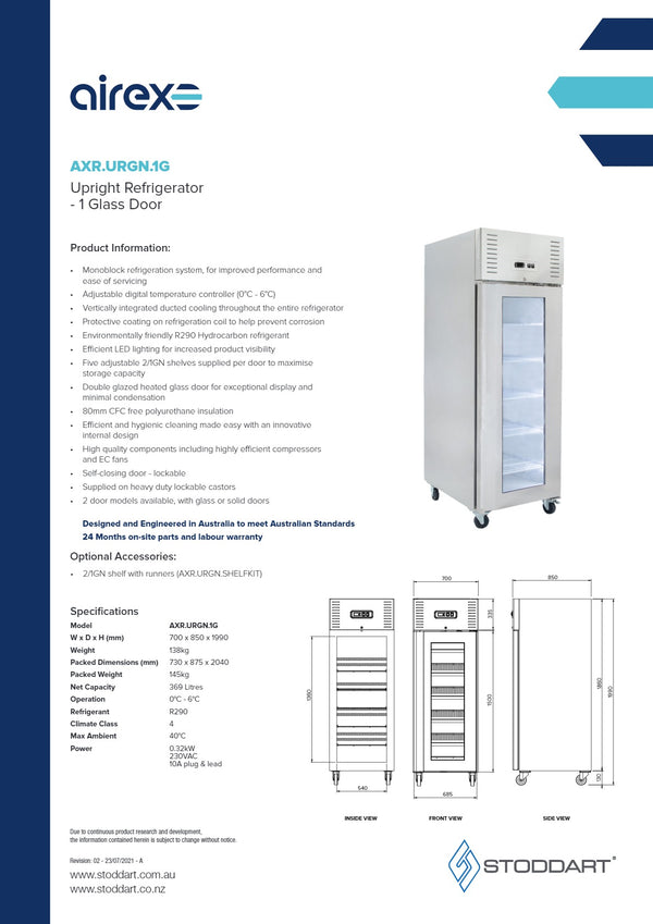 Airex AXR.URGN.1G - Upright Fridge