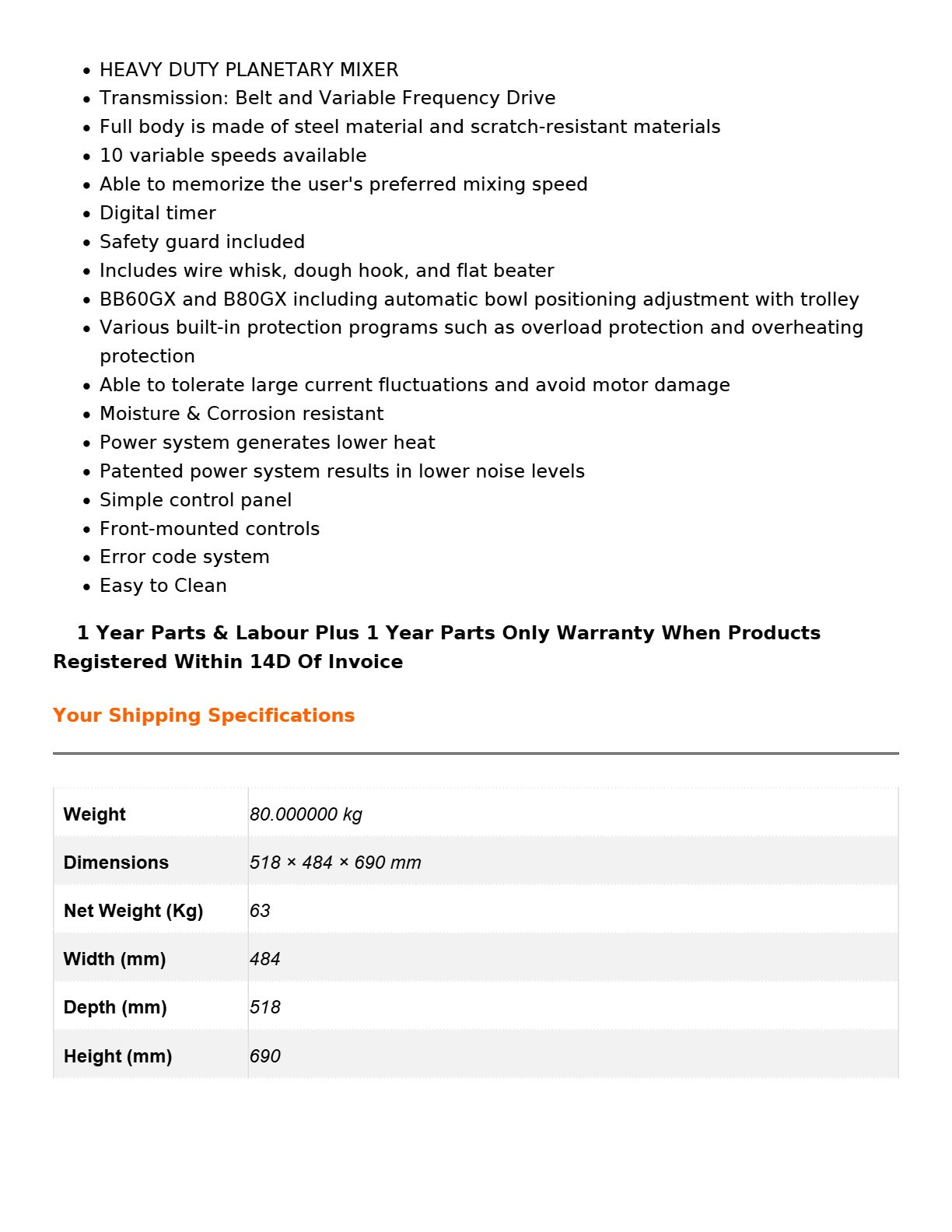 Tyrone B20GX - Planetary Mixer
