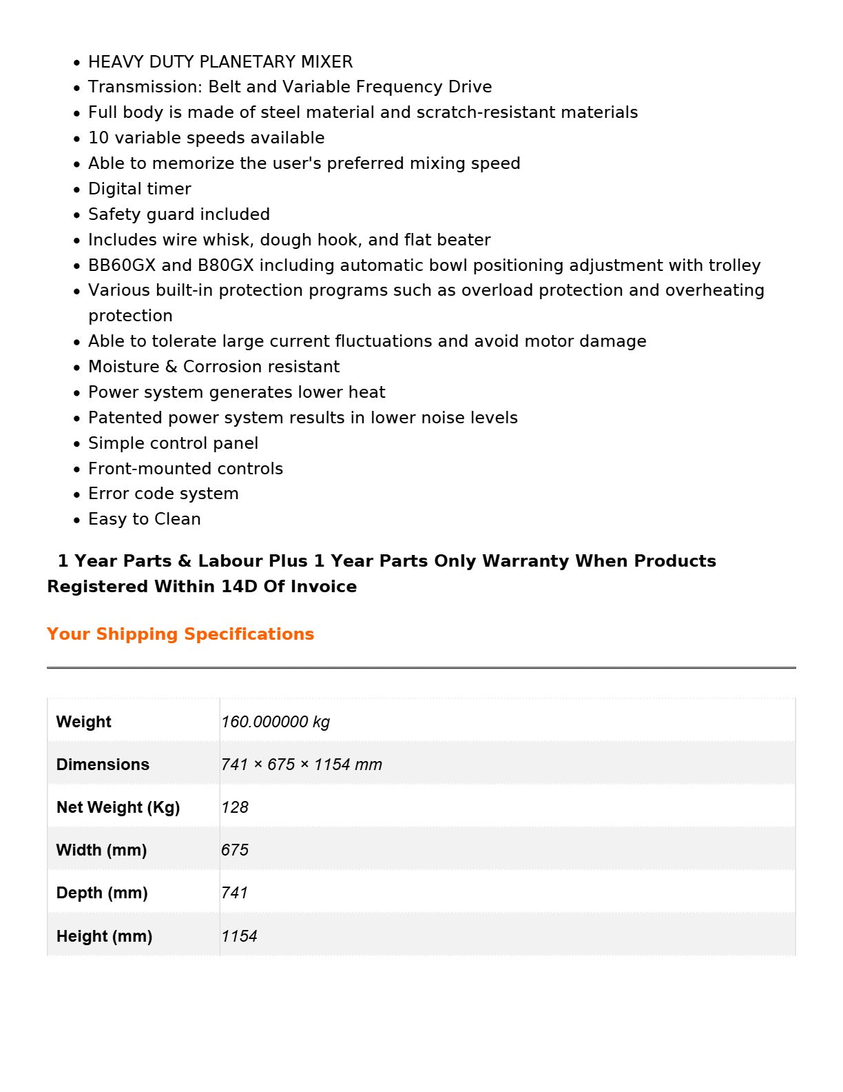 Tyrone B40GX - Planetary Mixer