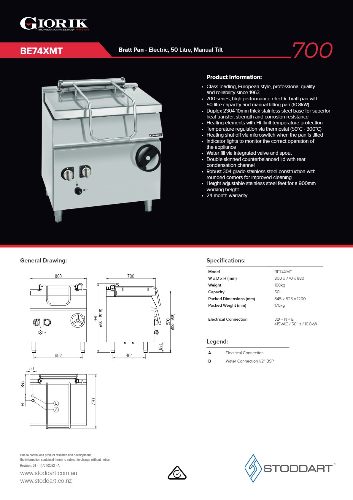 Giorik BE74XMT - Bratt Pan