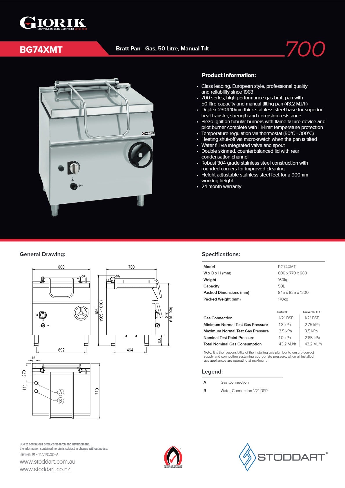 Giorik BG74XMT - Bratt Pan