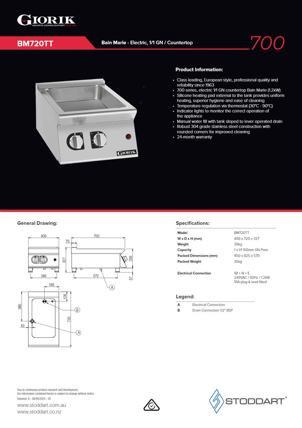 Giorik BM720TT - Bain Marie