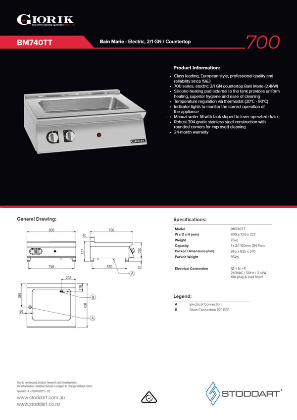 Giorik BM740TT - Bain Marie