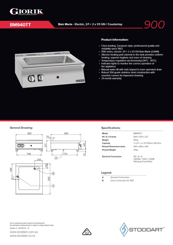Giorik BM940TT - Bain Marie