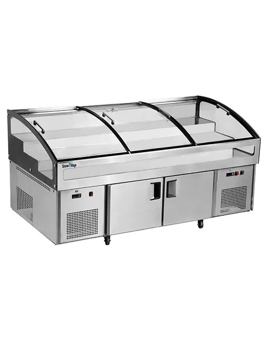 Snow Village BT-B2.5/D-T3 - Stainless Double Door with Triple Temperature Display Cabinet