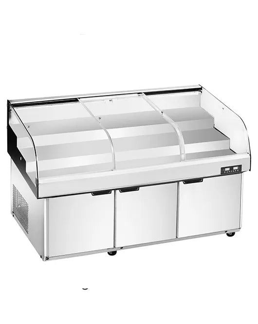 Snow Village BT-K1.8-T3XQ - Stainless Steel Double Door with Dual Temperature Display Cabinet