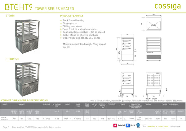 Cossiga BTGHT9 - Hot Food Display