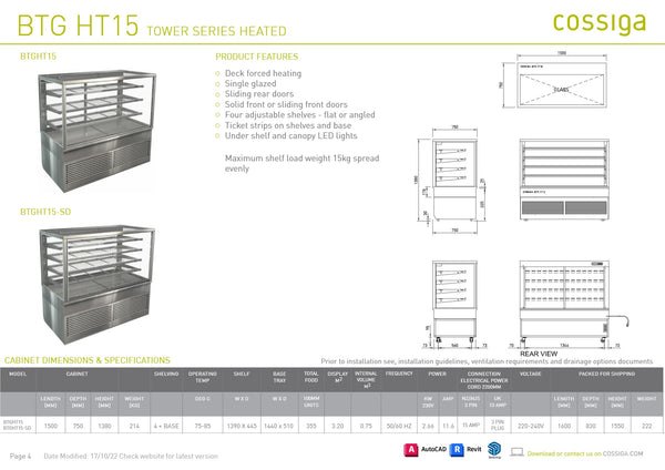 Cossiga BTGHT15-SD - Hot Food Display