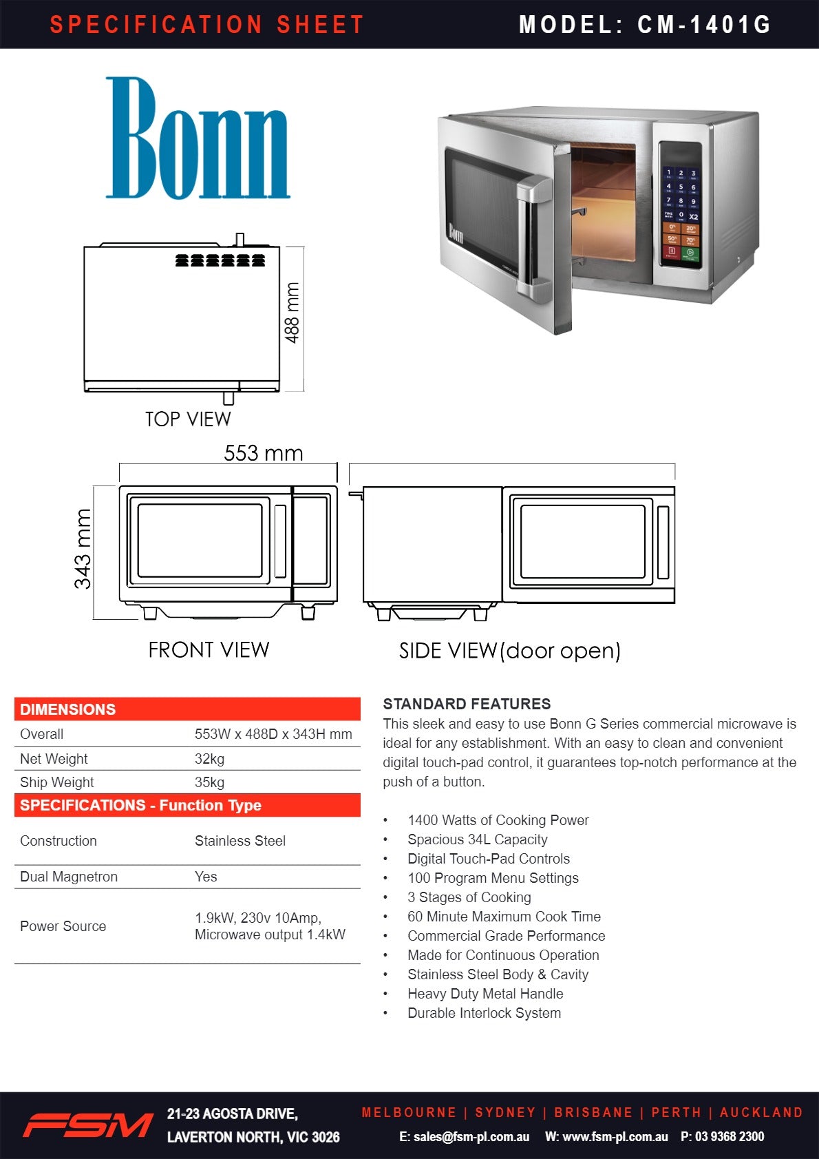 Bonn CM-1401G - Microwave