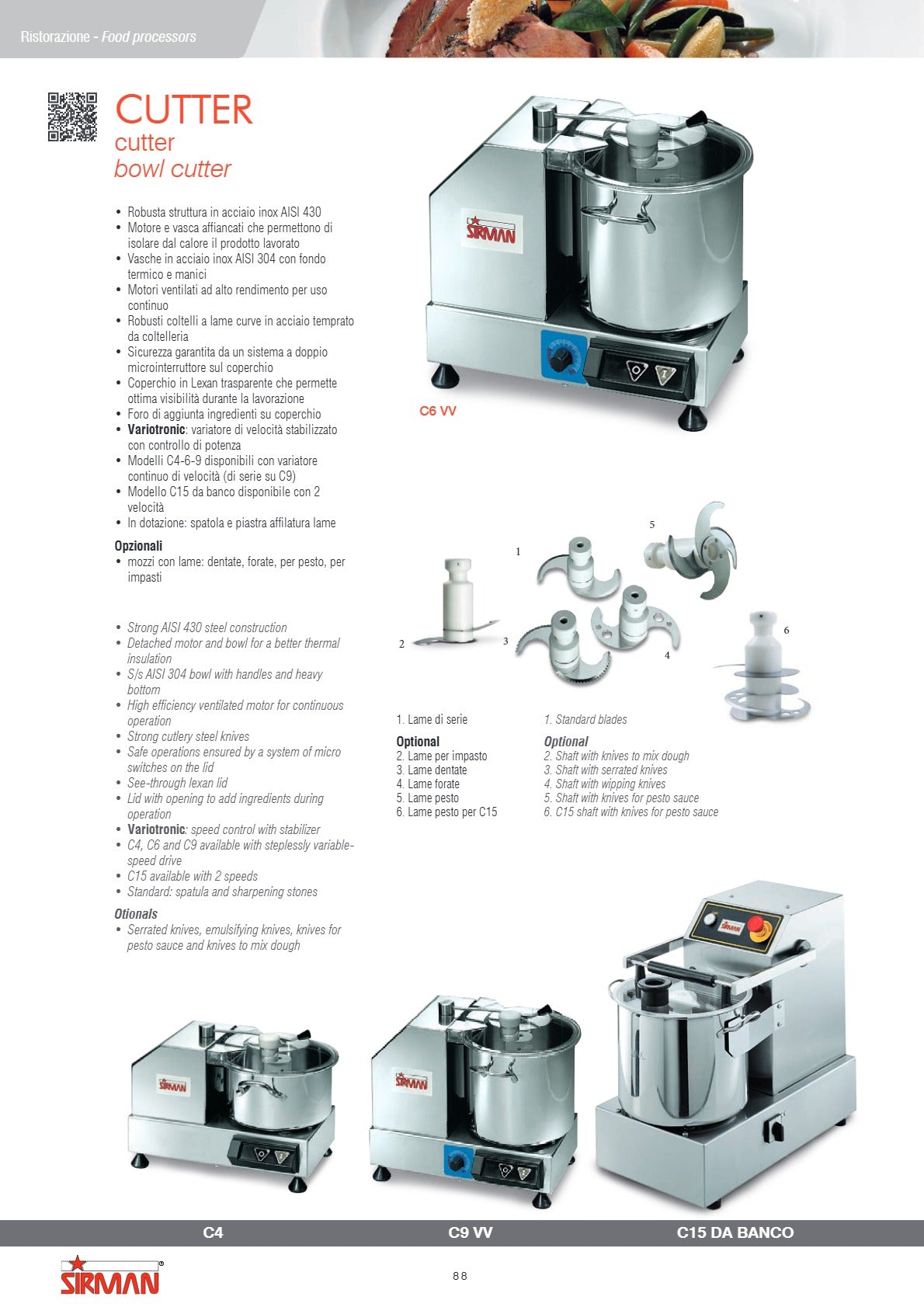 Sirman S40800502P C4VV - Bowl Cutter