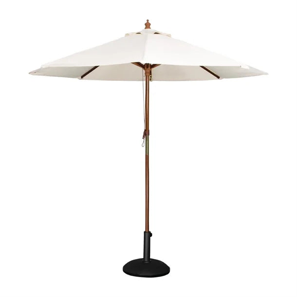 Bolero CB513 - 2.5m Cream Round Pulley Umbrella