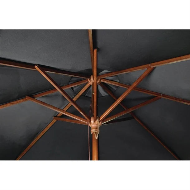 Bolero CB517 - 3m Black Round Pulley Umbrella