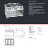 Giorik CE96QGT - 6 Burner Cook Top on Open Base