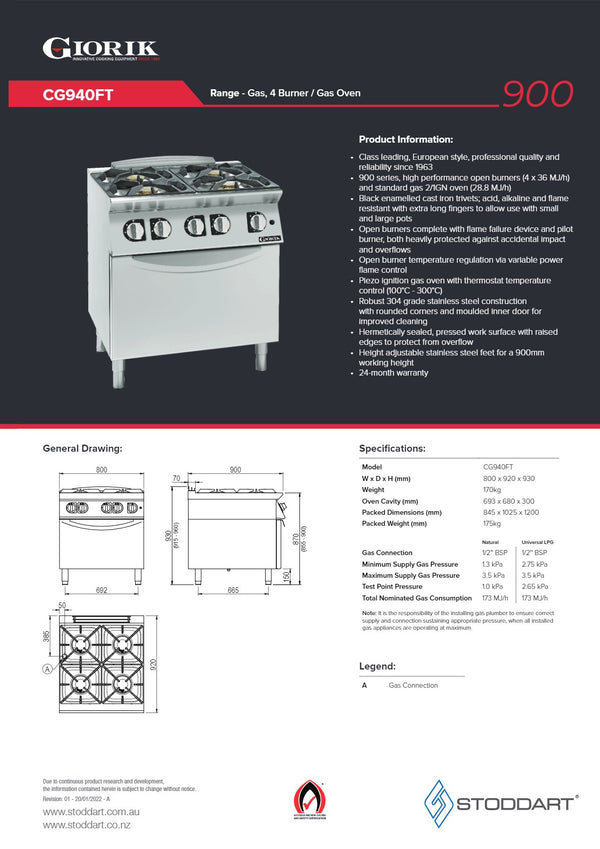 Giorik CG940FT - Range Oven