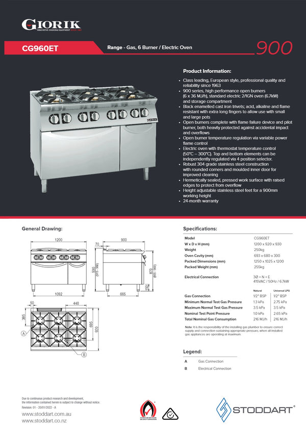 Giorik CG960ET - Range Oven