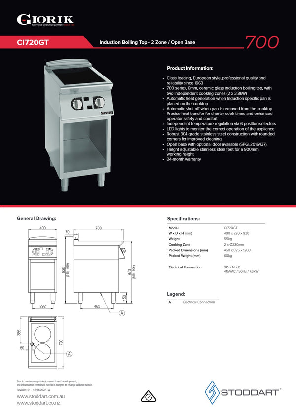 Giorik CI720GT - Induction Cook Top