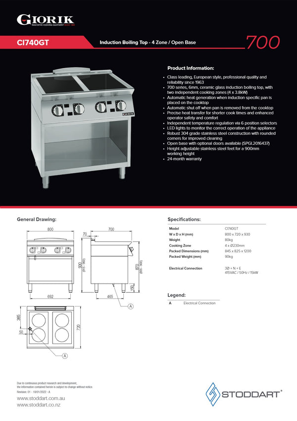 Giorik CI740GT - Induction Cook Top