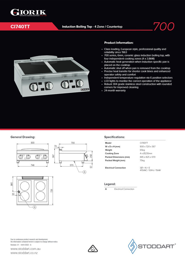 Giorik CI740TT - Induction Cook Top