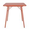 Bolero CK064 - Terracotta Square Slatted Steel Table 700mm