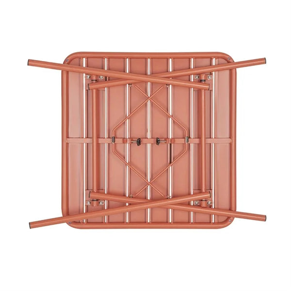 Bolero CK064 - Terracotta Square Slatted Steel Table 700mm