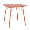 Bolero CK064 - Terracotta Square Slatted Steel Table 700mm
