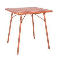 Bolero CK064 - Terracotta Square Slatted Steel Table 700mm