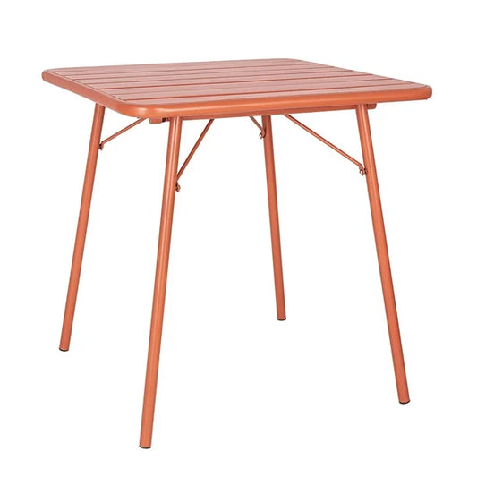 Bolero CK064 - Terracotta Square Slatted Steel Table 700mm