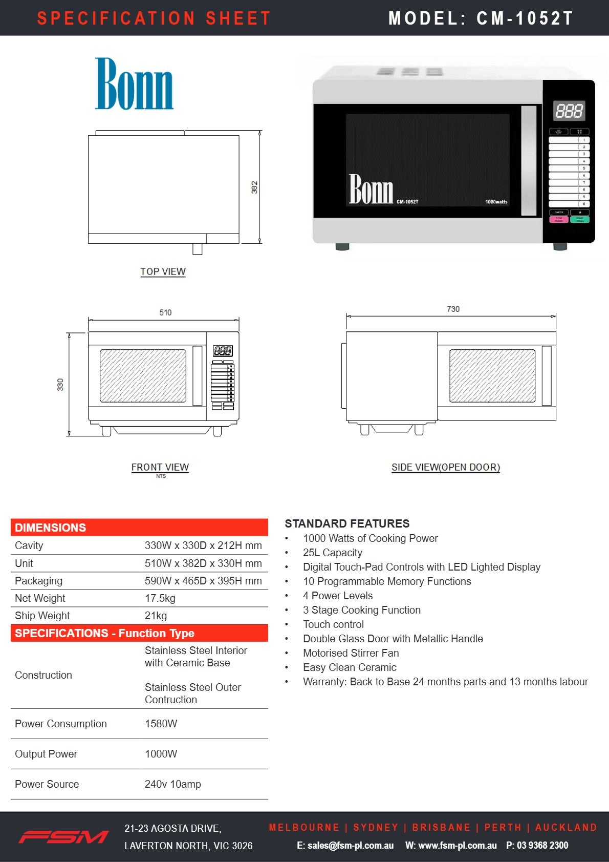 Bonn CM-1052T - Microwave