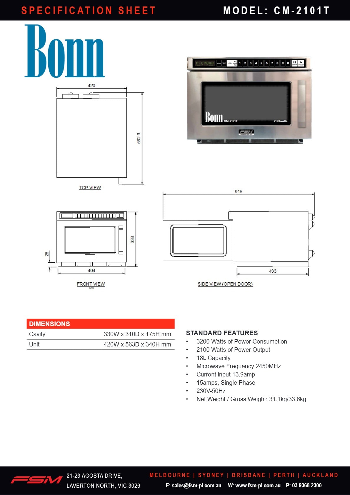 Bonn CM-2101T - Microwave