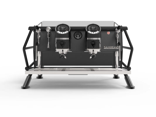 Sanremo Café Racer Black Frame with Black Feet - 2 Group Coffee Machine