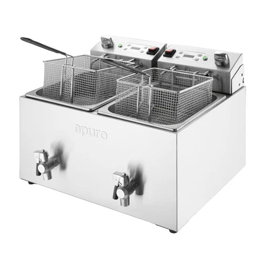 Apuro CU621-A - 2 X 8L Double Electric Fryer