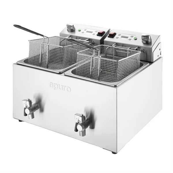 Apuro CU621-A - 2 X 8L Double Electric Fryer