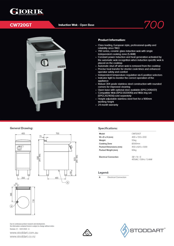 Giorik CW720GT - Induction Wok Burner