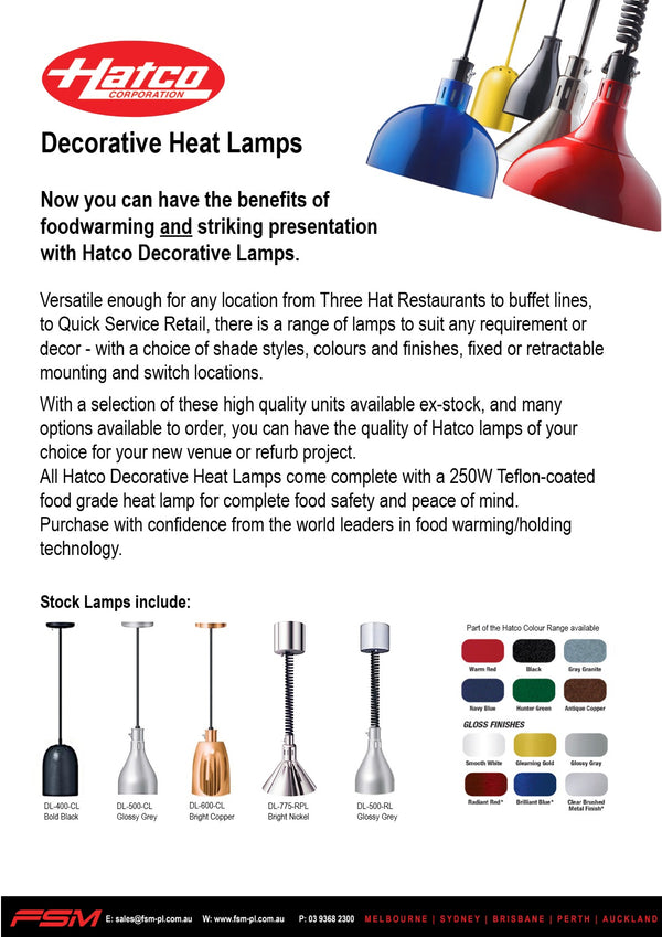 Hatco DL-750-RCL-BOLDBLACK - Decorative Heat Lamp