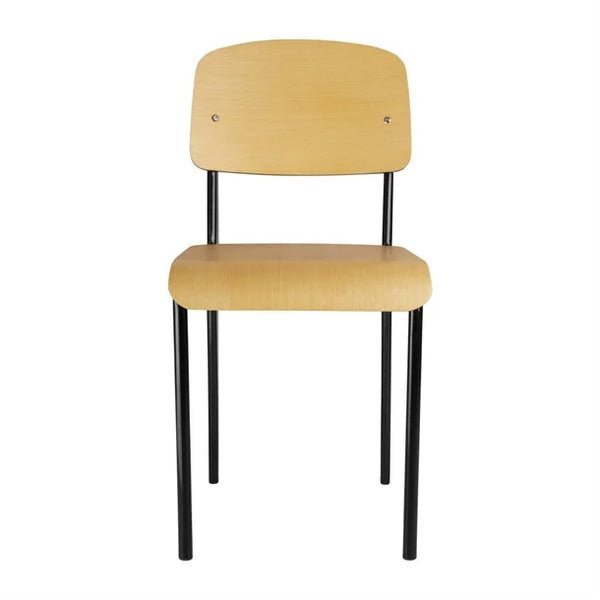 Bolero DM338 - Four Wooden Dining Chairs With Black Steel Frame