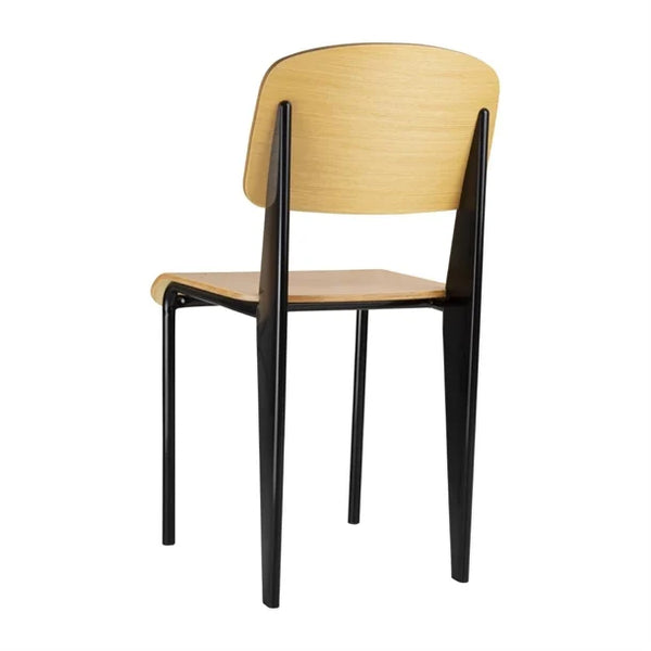 Bolero DM338 - Four Wooden Dining Chairs With Black Steel Frame