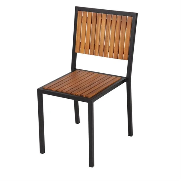 Bolero DS150 - Four Steel & Acacia Side Chairs