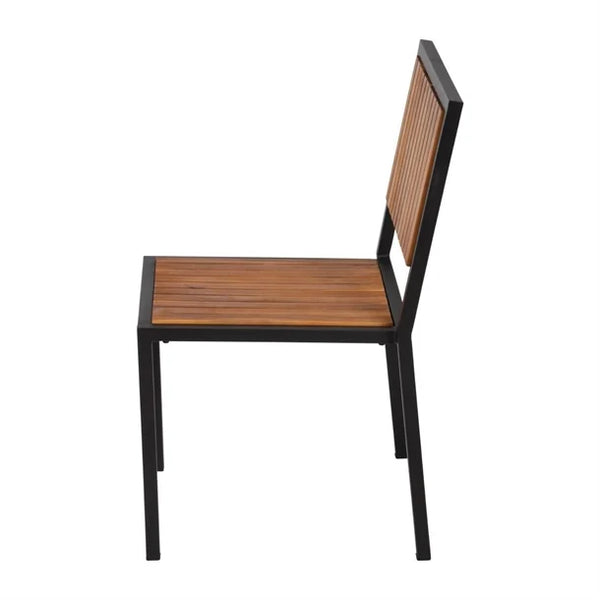 Bolero DS150 - Four Steel & Acacia Side Chairs
