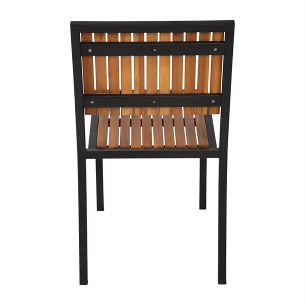 Bolero DS150 - Four Steel & Acacia Side Chairs